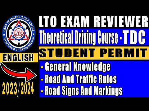 LTO T.D.C. Exam Reviewer | Student Permit 2023 {English} | LTO EXAM REVIEWER 2023 ENGLISH