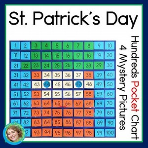 Saint Patricks Day 100 Chart Mystery Pictures for Hundreds Pocket Charts