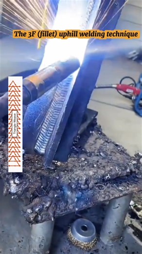 The 3F (fillet) uphill welding technique #welder #welding #safetyfirst #viralreels #foryoupage | He Riz