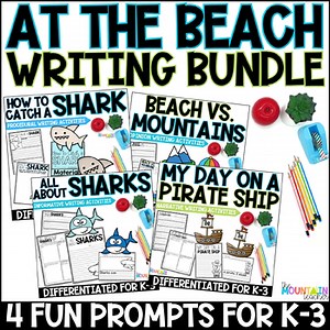 Beach Theme Writing Prompts, Ocean Crafts, Activities & Graphic Organizers