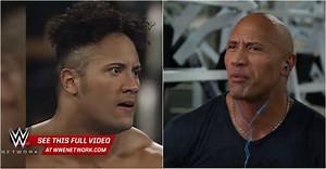 La hilarante reacción de Dwayne Johnson al revivir su debut como "La Roca" en la WWF