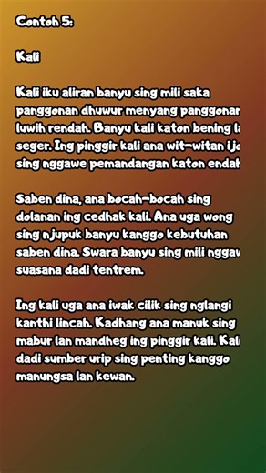 CONTOH TEKS DESKRIPSI MENGGUNAKAN BAHASA JAWA
