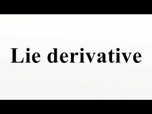 Lie derivative