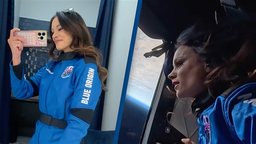 Female astronaut launched into space at 2,300mph in controversial video that Blue Origin was forced to delete