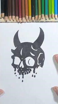 Como dibujar una calavera 💀 86. #dibujo #art #drawing #draw #arte #colorines #viral #skulls #skull