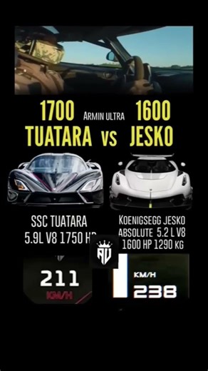 1700 + HP #SSC to alternative vs 1600 Koenigsegg jesko absolute #carwow #koenigsegg #dragrace