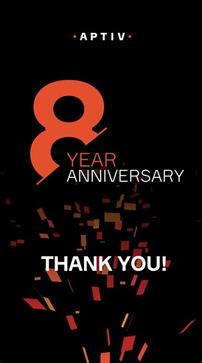 🎉 𝗖𝗲𝗹𝗲𝗯𝗿𝗮𝘁𝗶𝗻𝗴 𝟴 𝗬𝗲𝗮𝗿𝘀 𝗼𝗳 𝗔𝗽𝘁𝗶𝘃! 🎉 Today we celebrate Aptiv’s 8th anniversary and the incredible global team that makes our mission real every day. Your passion fuels our innovation. Your commitment drives our progress. Your ideas power mission-critical projects around the globe! Thank you for making Aptiv not just a company, but a community that’s shaping the future. 🚀 Here’s to many more years of impact, growth, and bold thinking 👏 Cheers! 🥂 #LifeAptiv #AptivAnniver