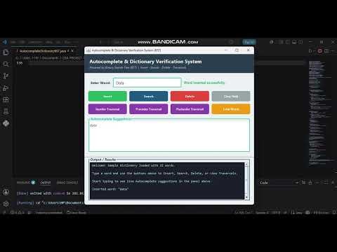 Project: Autocomplete & Dictionary Verification System (BST)