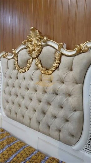 Royal Bedroom Set: White, Gold & Tufted Luxury
