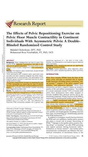 🔗Link in bio for REPOSITIONING technique ⚠️ PELVIS ALIGNMENT is another reason why your Kegel may not be working for you. …and may even be making your pelvic floor symptoms WORSE. ✨More importantly improving pelvis alignment is a way to significantly improve your pelvic floor 🙌 THE STUDY : Chehrehrazi, Mahshid DPT, PhD; Nourbakhsh, Mohammad Reza PT, PhD, OCS. The Effects of Pelvic Repositioning Exercise on Pelvic Floor Muscle Contractility in Continent Individuals With Asymmetric Pelvis: A Dou