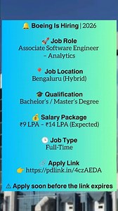 Boeing Hiring 😍 Software Engineer | ₹14 LPA | Bangalore Jobs 2026