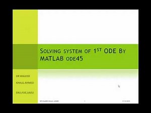 Solving system of 1st ODE using Matlab ode45