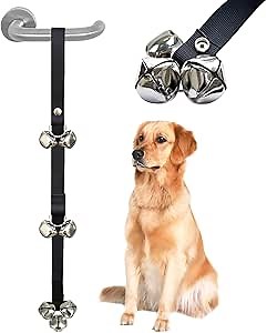 CandyHome Potty Dog Doorbells Housetraining Dog Bell Dog Bells for Potty Training Your Puppy Doggie with Doorbell, Easy 95% Success Rate, Black