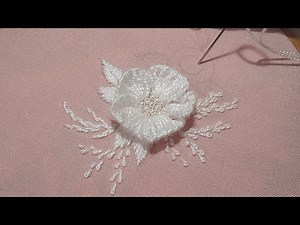 Learn How to Do a White Wool Hand Embroidery Flower