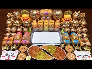 SPECIAL GOLD SLIME - Mixing Glitter and Floam Into Glossy Slime ! Satisfying Slime Videos #1083