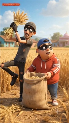 🌾 2 चोर सरपंच के गेहूँ चुराने निकले, लेकिन बोर ने ही सारा खेल बिगाड़ दिया! 😂 | Funny3D Cartoon Story