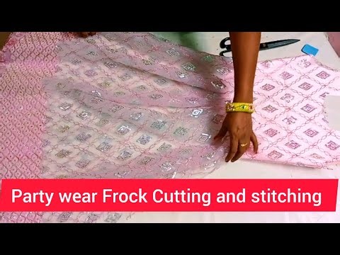 Party wear Frock Cutting and stitching, New Model Net Frock
