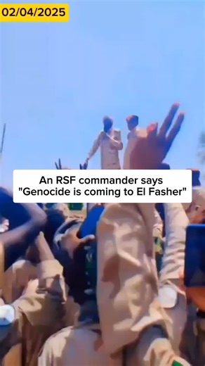 Hashem Al-Shehari 🇾🇪 on Instagram: "🇸🇩 “Genocide is coming to El Fasher.” A newly circulated clip shows a commander of UAE-backed RSF militias commanding his men: “I don’t want any prisoners—k!ll them all.” Repost this video. Make it viral. Your voice can change the world . SAVE ELFASHIR 🇸🇩 Follow my Telegram channel link in the bio @hshmlshhry33 for everything happening in Sudan Palestine Yemen and important world news. 👇🏻 ♡ ㅤ ❍ㅤ ⎙ㅤ ⌲ ˡᶦᵏᵉ ᶜᵒᵐᵐᵉⁿᵗ ˢᵃᵛᵉ ˢʰᵃʳᵉ"