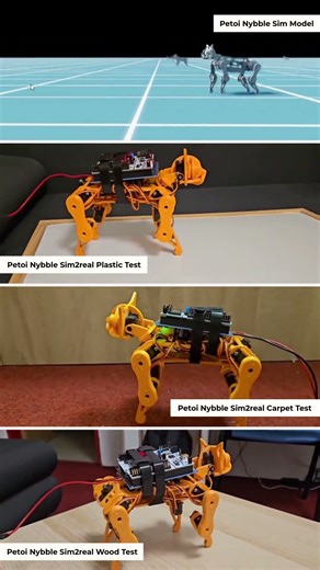 Sim-to-Real transfer achieved with Petoi's Nybble! Open Source Robot Cat Simulation