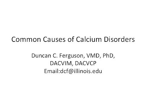 Calcium and Phosphate Physiology: Causes of Calcium Disorders