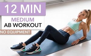 【Pamela Reif】12分钟新手进阶中等强度腹部训练