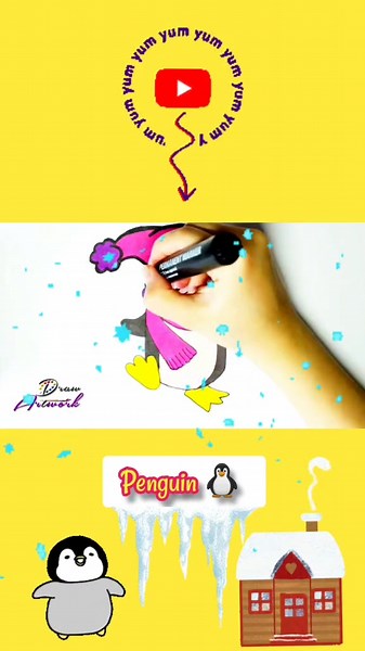 Drawing a Penguin 🐧 #art #drawing #draw