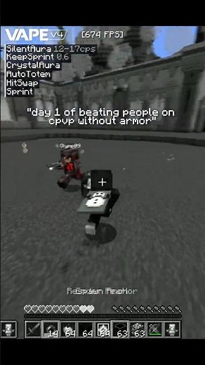 day 1 of beating people on cpvp without armor #shorts #donutsmp #minecraft #fyp