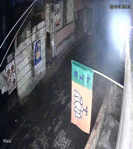 Just a small example of why BJP flags & posters in West Bengal are continuously being pulled down at night by paid vandals of a political party. This was a CCTV grab from a part of South Kolkata. The appearance of the vandals tells its own story.