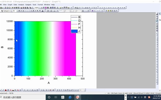 Origin2016 渐变背景填充
