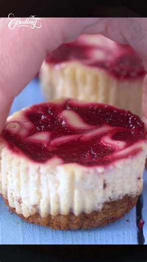 Craving cheesecake? These Gluten-Free Mini Raspberry Cheesecakes are the treat you need! Sweetened naturally and so satisfying. For full recipe, visit: https://www.homecookingadventure.com/gluten-free-mini-raspberry-cheesecakes-no-refined-sugar/ | Home Cooking Adventure