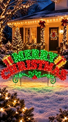🎄 5FT Lighted Merry Christmas Yard Sign | Outdoor Christmas Decor ✨