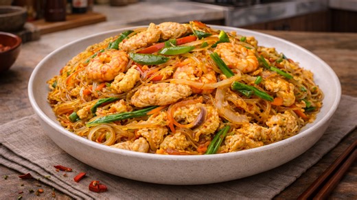 How Singapore noodles get their golden color