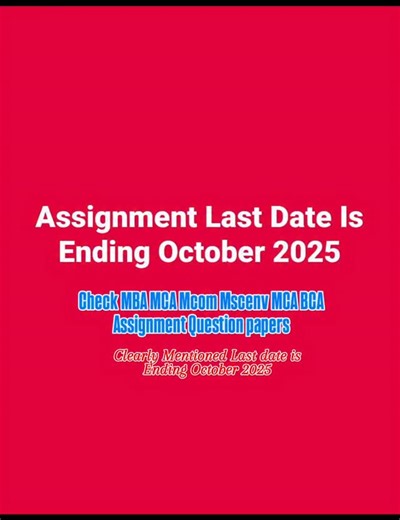 IGNOU-KU-CLUSTER -BOSE-UPDATES BY DAR BASIM (MBA) on Instagram: "“IGNOU Assignment Submission Last Date: Ending October — No Panic, Just Write & Submit Calmly” https://www.instagram.com/reel/DO80Gv5gQZR/?igsh=ZHgyZmdxcnJiYm1k"