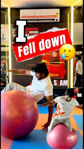 Balance Test: Kneeling on a Swiss Ball..💪 #fitmech90 #motivation