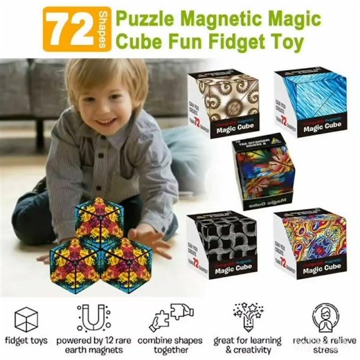 Magnetic Magic cube -Spin, solve, and sparkle with joy !!