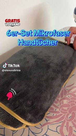 6er-Set Mikrofaser-Handtücher (50×90 cm) – weich, saugstark und schnell trocknend. Die dezenten goldenen Streifen sorgen für einen modernen Look. Weniger Feuchtigkeit im Bad, mehr Ordnung und Komfort im Alltag. #tiktokshop #Handtuch #Badezimmer #haushalt #Mikrofaser