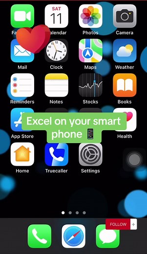 Use Excel on your smart phones (ios and Android) for free #excel #exceltips #exceltricks #excelpro #exceltutorial #excel_learning #excellent #tutorial #onlineschool #microsoftexcel #microsoft #onlineschool #learn #viral #universitylife #earnmoney #earnmoneyonline #smartphone #ios #android