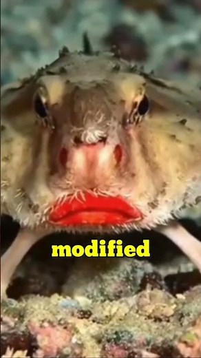 Red-Lipped Batfish: The Fish with Bright Red Lips! 💋🐟 | Amazing Ocean Facts #Shorts