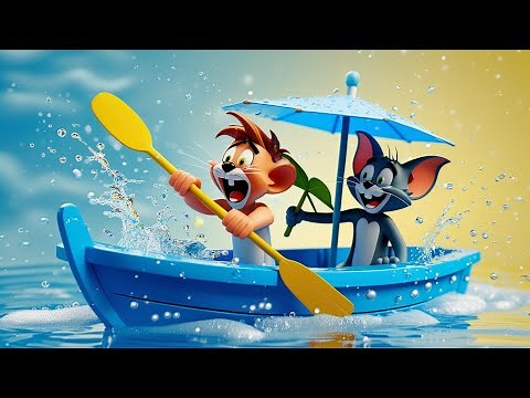 Row, Row, Row Tom & Jerry’s Boat 🚤🐭🐱 | Funny Cartoon Rhyme for Kids 🎶