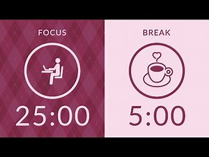 25/5 Pomodoro Timer with Pink Noise 🎧 2-Hour Study with Me for Deep Focus & ADHD ✨