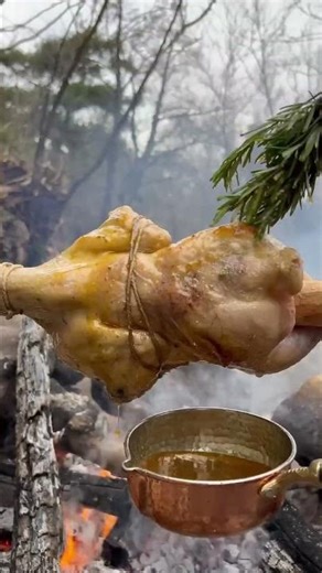 Roasted Whole Chicken in Nature #shorts #cookingchicken #chickenroast