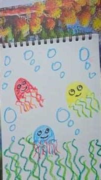 Jelly fish drawing with pastel colour | Tutorial | craft