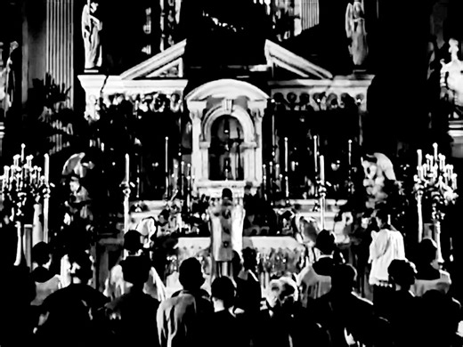 Scene from Christmas Holiday, a 1944 Universal Pictures film starring Deanna Durbin. In this unusually long Solemn High Mass scene, we are treated to snippets from a real Midnight Mass celebrated at the former Cathedral of Saint Vibiana, the mother church cathedral parish of the Archdiocese of Los Angeles built in 1876. The cathedral has since been taken over by the city and is now used as event space. #latinmass #christmasholiday #losangeles #1944 #cathedral