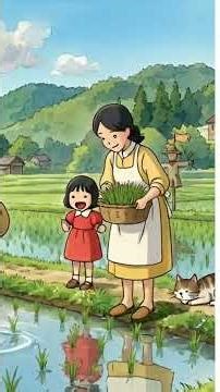 A Peaceful Village Day 🌿 | Ghibli Style Animation #shorts