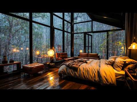 Sounds Rain and Thunder on Window – Heavy Rainfall & Rolling Thunder for Peaceful Rest