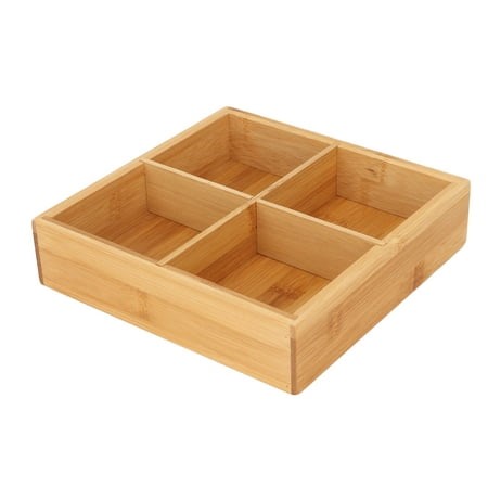 Plateau De Service De Collation, Plateau De Stockage De Noix En Bois, Planche De Bambou, Conteneur De Service De Fruits Secs Divisés Sûr Et écologique(4 cells) - Walmart.ca