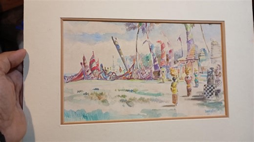 Vintage Bali Beach Scene Watercolor – Jukung Boats, Balinese Figures, 1993 Art - Etsy