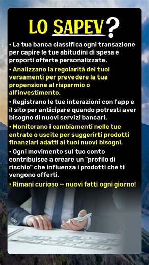 Il Tuo Conto in Banca Viene Analizzato per Venderti Prodotti
