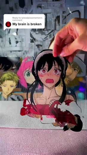Replying to @ipleadpizzamemes My brain is broken😀😀😀#animeglasspainting #anime #glasspainting #painting #otaku #reversal