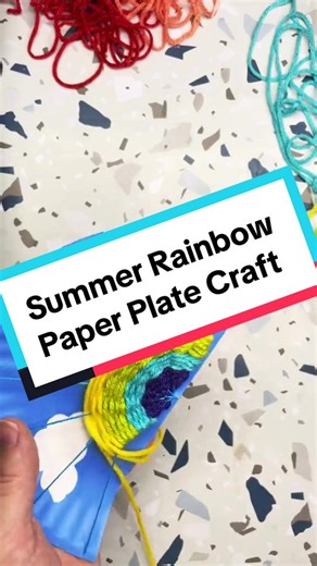 Summer Rainbow Paper Plate Weaving Craft For Kids